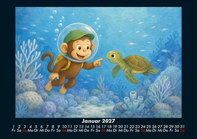 Produktbild: Milos Abenteuer in der Unterwasserwelt 2027 Fotokalender DIN A5