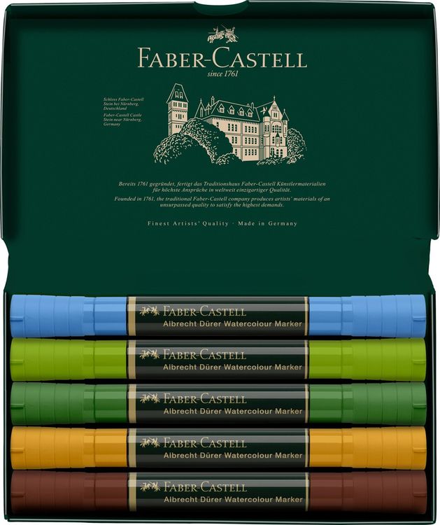 Produktbild: Faber-Castell Aquarellmarker Albrecht Dürer 5er Etui Plein Air