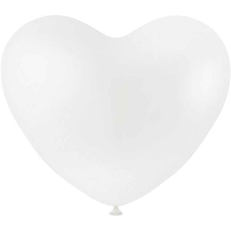 Produktbild: Creativ Company Ballons in Herzform, wei&szlig;e Herz Luftballon, 8 St&uuml;ck