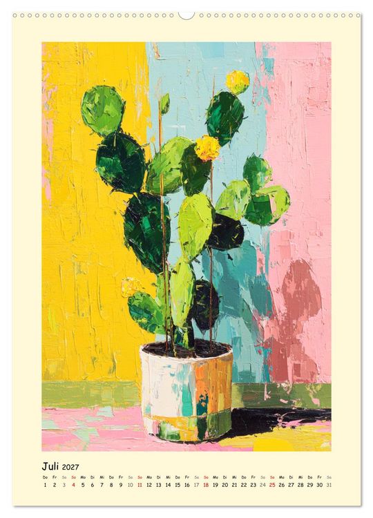 Produktbild: Pflanzenkunst. Mediterrane Farbakzente und florale Moderne (hochwertiger Premium Wandkalender 2027 DIN A2 hoch), Kunstdruck in Hochglanz
