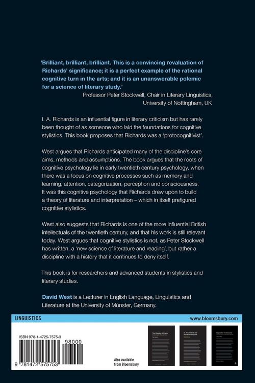 Produktbild: I. A. Richards and the Rise of Cognitive Stylistics