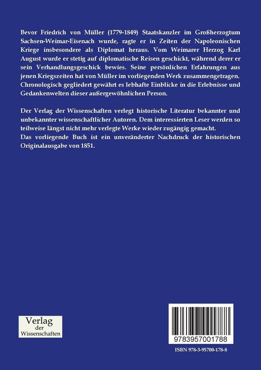 Produktbild: Erinnerungen aus den Kriegszeiten von 1806-1813