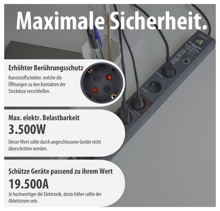 Produktbild: Brennenstuhl 1159490936 Main/Follow-Steckdosenleiste 8fach Anthrazit Schutzkontakt 1St.