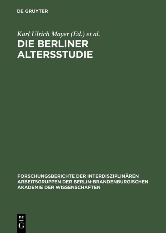 Produktbild: Die Berliner Altersstudie
