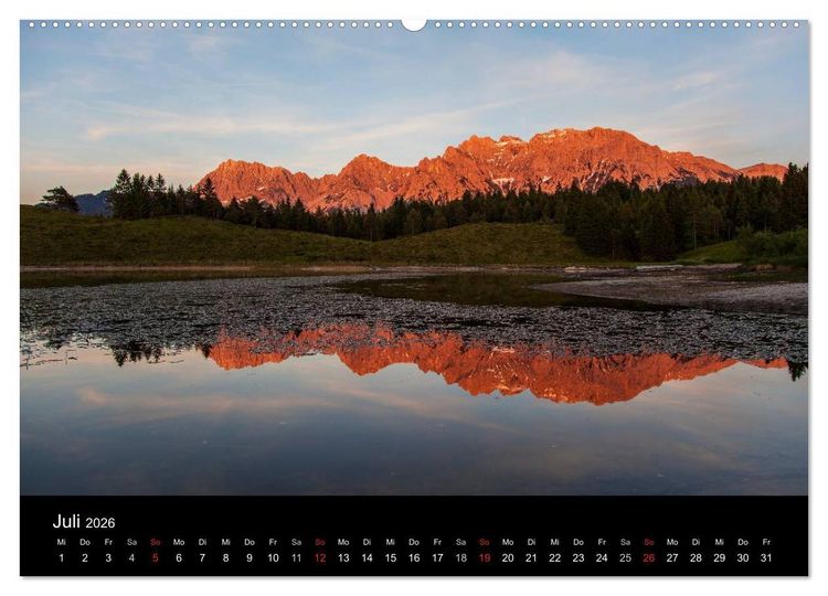 Produktbild: Bergblicke - Elmau (Wandkalender 2026 DIN A2 quer), CALVENDO Monatskalender