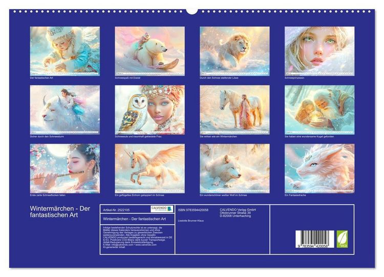 Produktbild: Winterm&auml;rchen - Der fantastischen Art (hochwertiger Premium Wandkalender 2027 DIN A2 quer), Kunstdruck in Hochglanz