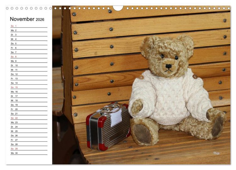 Produktbild: Teddy unterwegs (Wandkalender 2026 DIN A3 quer), CALVENDO Monatskalender