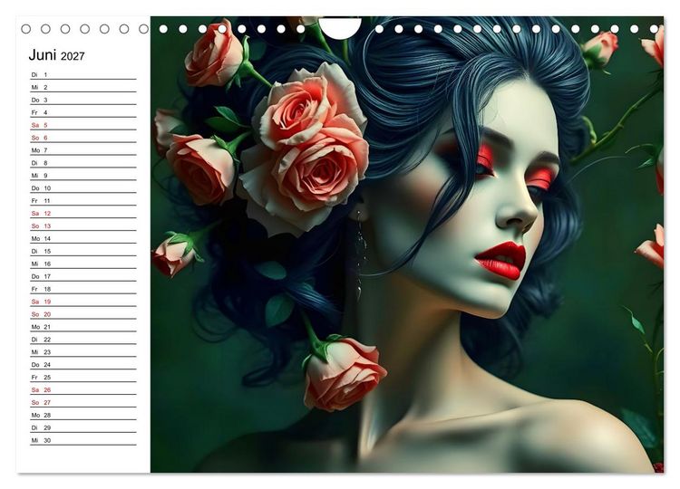Produktbild: Geheimnisvolle Frauenportr&auml;ts (Wandkalender 2027 DIN A4 quer), CALVENDO Monatskalender