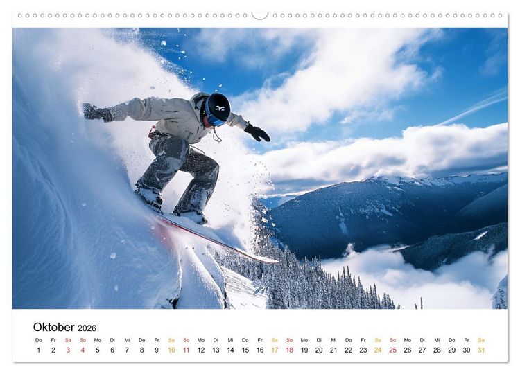 Produktbild: Kufen, Ski & Snowboard (hochwertiger Premium Wandkalender 2026 DIN A2 quer), Kunstdruck in Hochglanz