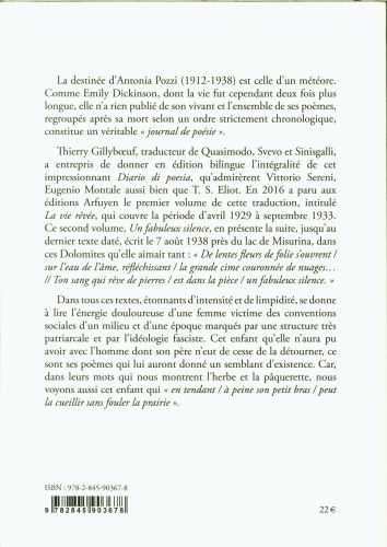 Produktbild: Un fabuleux silence : journal de po&eacute;sie 1933-1938