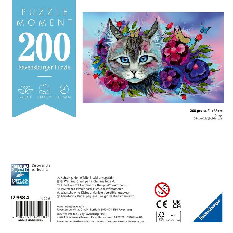 Produktbild: Puzzle Ravensburger Cateye Moment 200 Teile