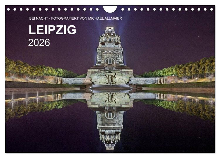 Produktbild: Leipzig - Fotografiert bei Nacht von Michael Allmaier (Wandkalender 2026 DIN A4 quer), CALVENDO Monatskalender