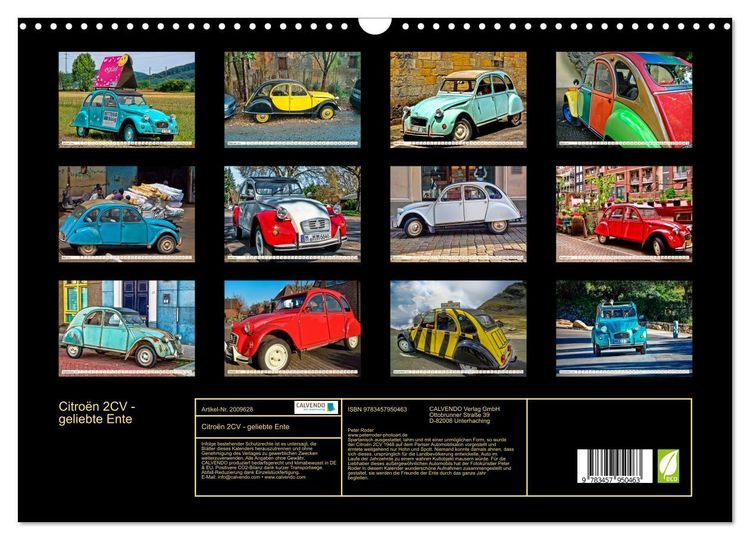 Produktbild: Citro&euml;n 2CV - geliebte Ente (Wandkalender 2026 DIN A3 quer), CALVENDO Monatskalender