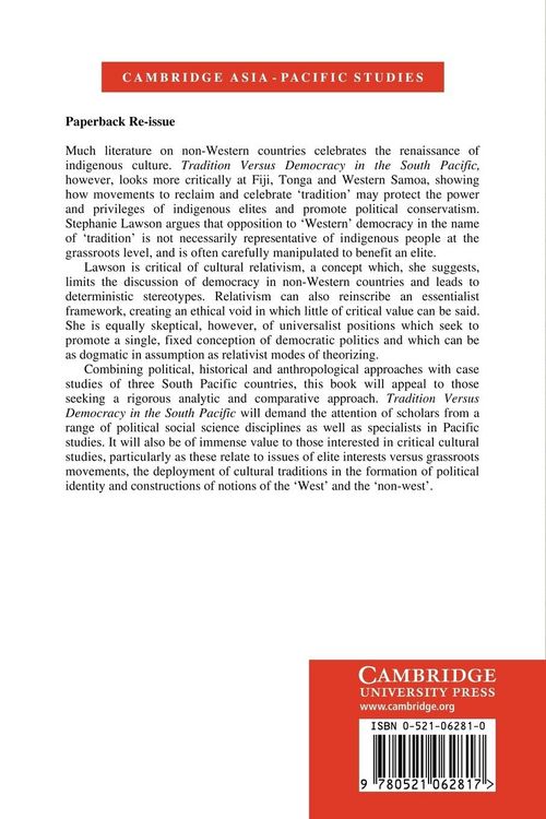Produktbild: Tradition Versus Democracy in the South Pacific