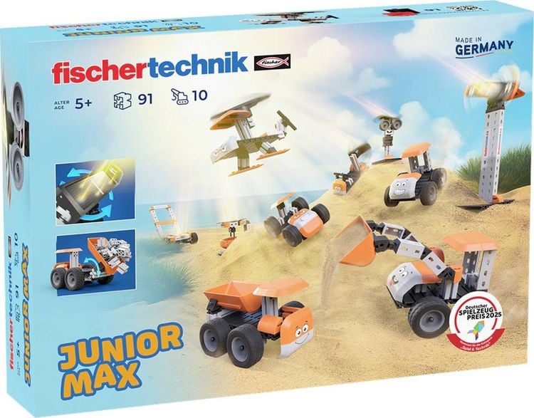 Produktbild: Fischertechnik 576101 - JUNIOR MAX, 10 Modelle, Solarmodelle, Konstruktionsbaukasten