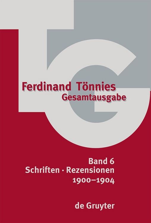 Produktbild: Ferdinand T&ouml;nnies: Gesamtausgabe (TG) / 1900&ndash;1904
