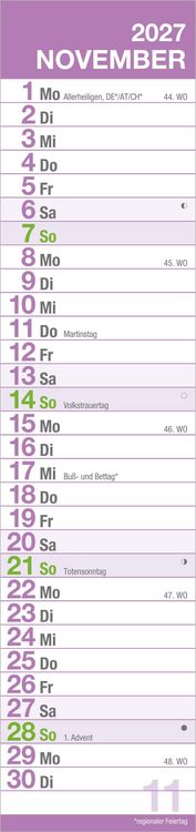 Produktbild: GROSSDRUCK Streifenplaner XL 2027