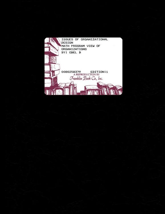 Produktbild: Issues of Organizational Design