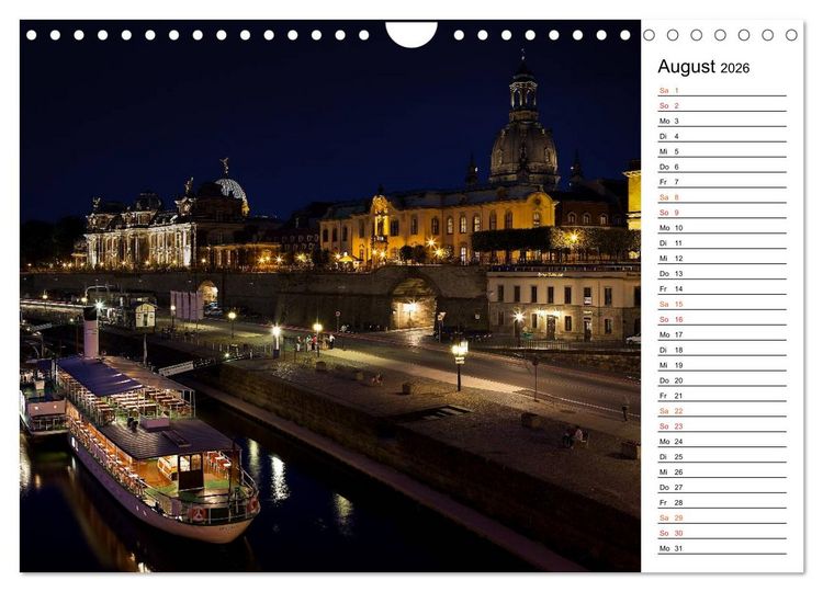 Produktbild: Eine Nacht in Dresden (Wandkalender 2026 DIN A4 quer), CALVENDO Monatskalender