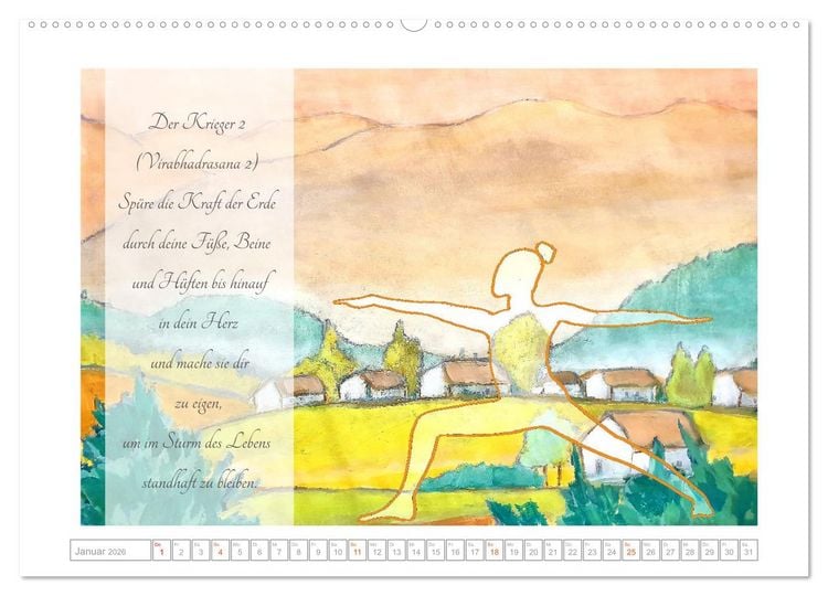 Produktbild: Yoga Elementarkr&auml;fte - Yoga Asanas zu den vier Elementen (hochwertiger Premium Wandkalender 2026 DIN A2 quer), Kunstdruck in Hochglanz