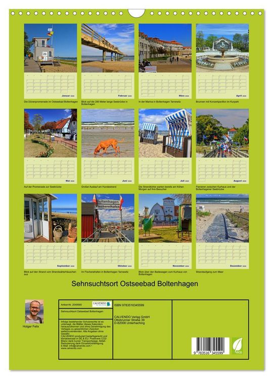Produktbild: Sehnsuchtsort Ostseebad Boltenhagen (Wandkalender 2026 DIN A3 hoch), CALVENDO Monatskalender