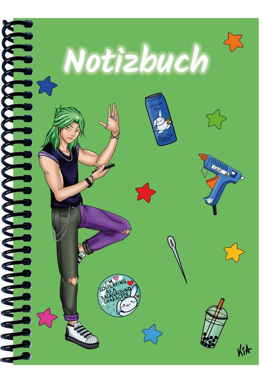 Produktbild: A 5 Notizbuch Manga Quinn, gr&uuml;n, blanko