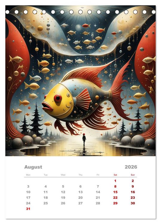 Produktbild: The adventures of the steel fish (Desk Calendar 2026 DIN A5 portrait), CALVENDO 12 Month DeskCalendar