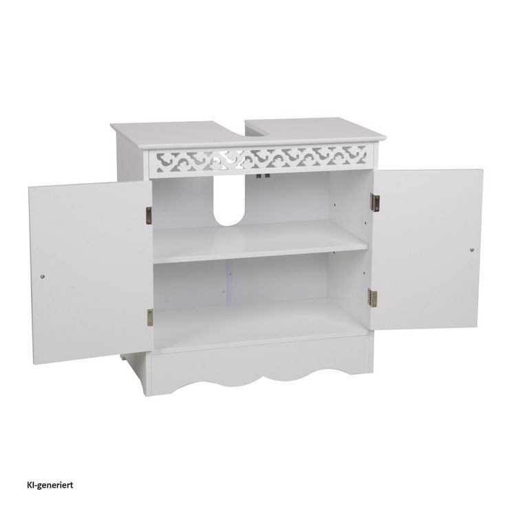 Produktbild: HTI-Living Waschbeckenunterschrank Wei&szlig; Landhausstil f&uuml;r Bad und G&auml;ste-WC