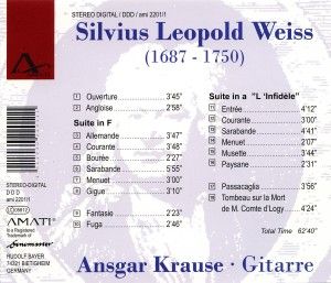 Produktbild: Ansgar Krause Spielt Sylvius Leopold Weiss