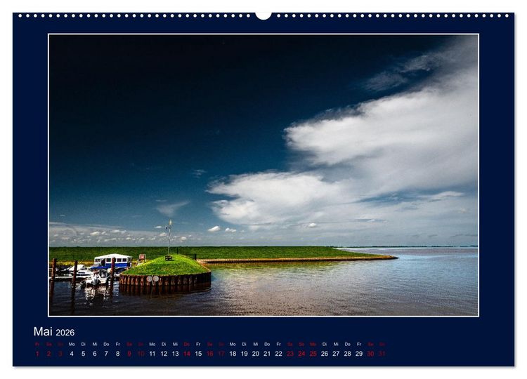 Produktbild: Wolken, Watt und Wellen. Fotografische Impressionen vom Jadebusen. (hochwertiger Premium Wandkalender 2026 DIN A2 quer), Kunstdruck in Hochglanz