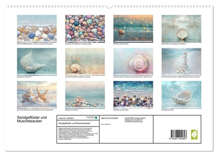 Produktbild: Sandgefl&uuml;ster und Muschelzauber (hochwertiger Premium Wandkalender 2026 DIN A2 quer), Kunstdruck in Hochglanz