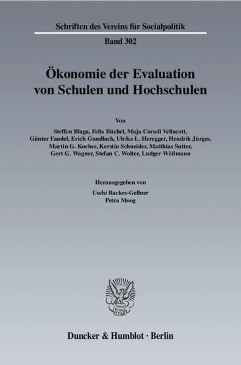 Produktbild: &Ouml;konomie der Evaluation von Schulen und Hochschulen.
