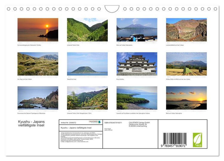 Produktbild: Kyushu - Japans vielf&auml;ltigste Insel (Wandkalender 2026 DIN A4 quer), CALVENDO Monatskalender