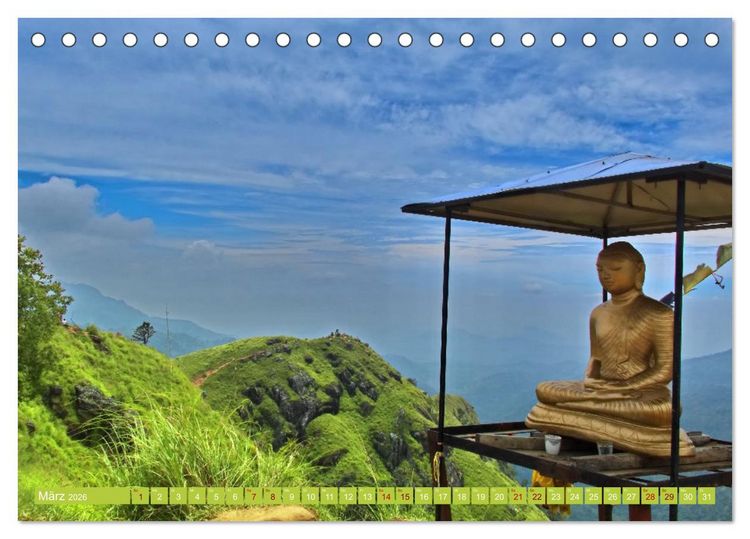 Produktbild: Sri Lanka, Gr&uuml;ne Berge - unber&uuml;hrte Natur (Tischkalender 2026 DIN A5 quer), CALVENDO Monatskalender