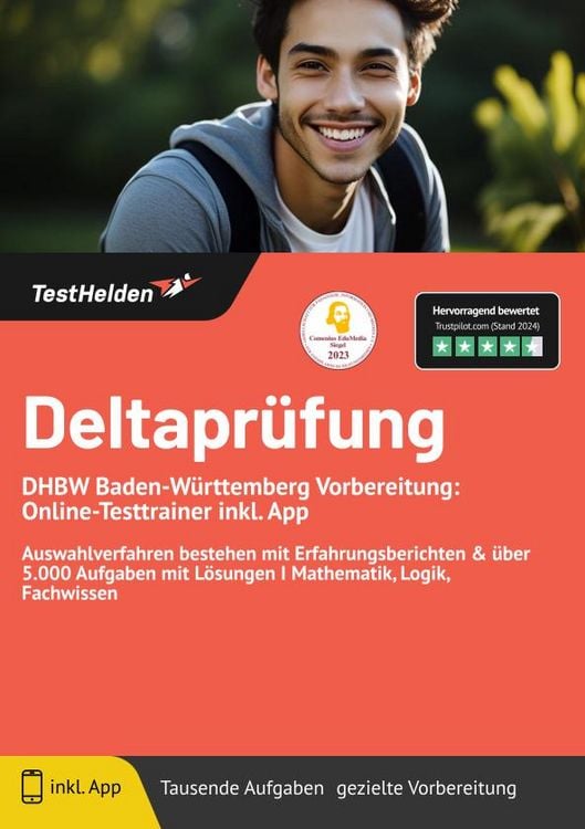 Produktbild: Deltapr&uuml;fung DHBW: Baden-W&uuml;rttemberg Vorbereitung: Online-Testtrainer inkl. App
