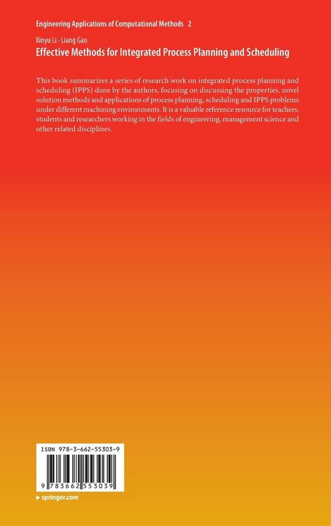 Produktbild: Effective Methods for Integrated Process Planning and Scheduling