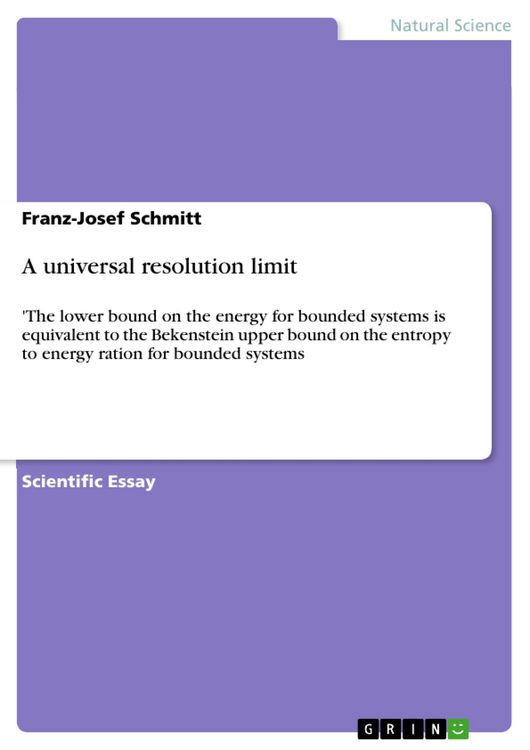 Produktbild: A universal resolution limit