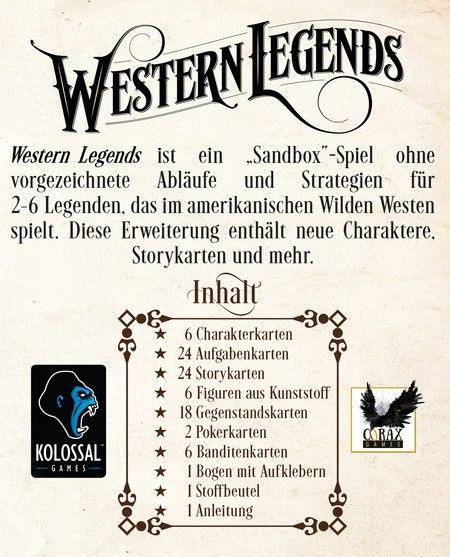Produktbild: Western Legends (2. Edition) | Eine Handvoll Extras - Erweiterung