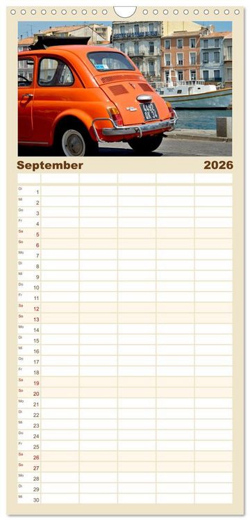 Produktbild: Familienplaner 2026 - Autos, die wir liebten mit 5 Spalten (Wandkalender, 21 x 45 cm) CALVENDO