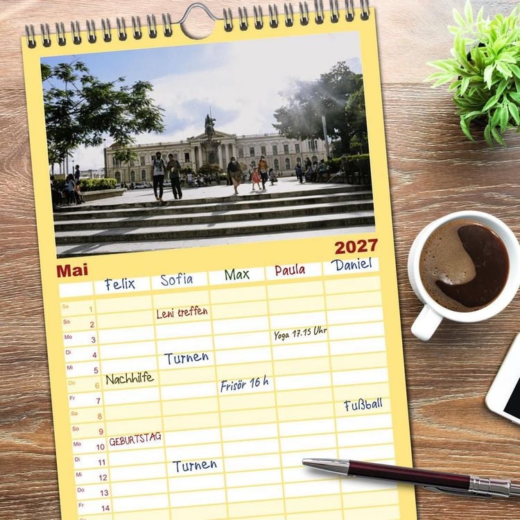 Produktbild: Familienplaner 2027 - El Salvador - Unber&uuml;hrte und wundersch&ouml;ne Natur. mit 5 Spalten (Wandkalender, 21 x 45 cm) CALVENDO
