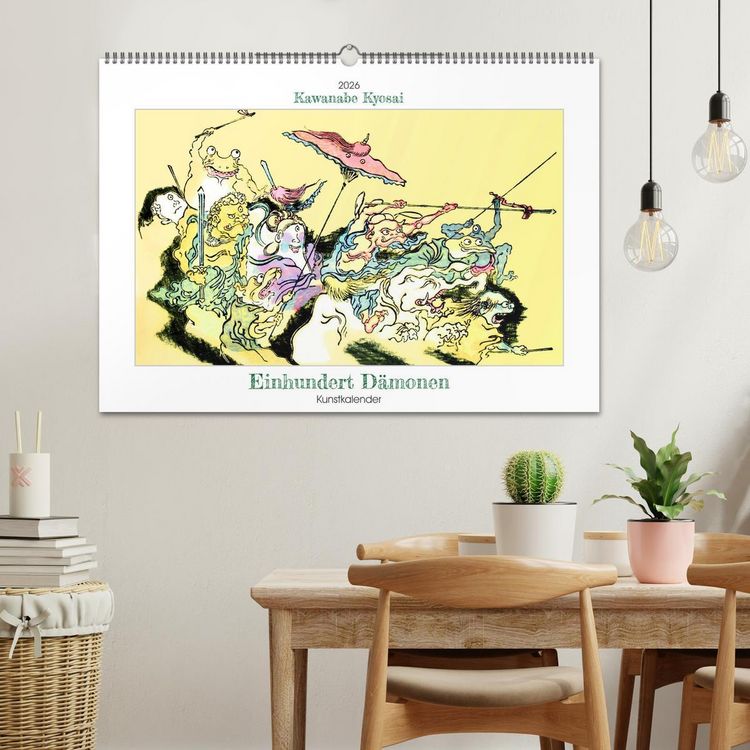 Produktbild: Kawanabe Kyosai - Einhundert D&auml;monen Kunstkalender (Wandkalender 2026 DIN A2 quer), CALVENDO Monatskalender