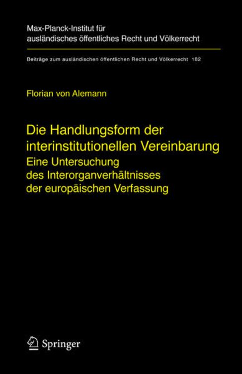 Produktbild: Die Handlungsform der interinstitutionellen Vereinbarung