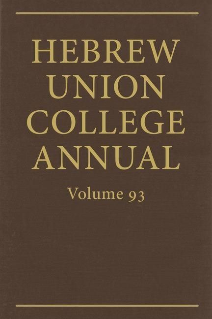 Produktbild: Hebrew Union College Annual Vol. 93 (2022)