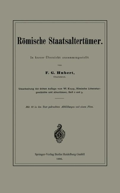 Produktbild: R&ouml;mische Staatsaltert&uuml;mer