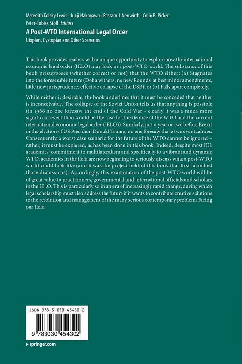 Produktbild: A Post-WTO International Legal Order