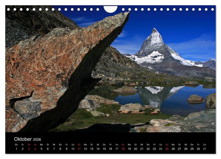 Produktbild: Zauber der Berge Zermatt und das Matterhorn (Wandkalender 2026 DIN A4 quer), CALVENDO Monatskalender