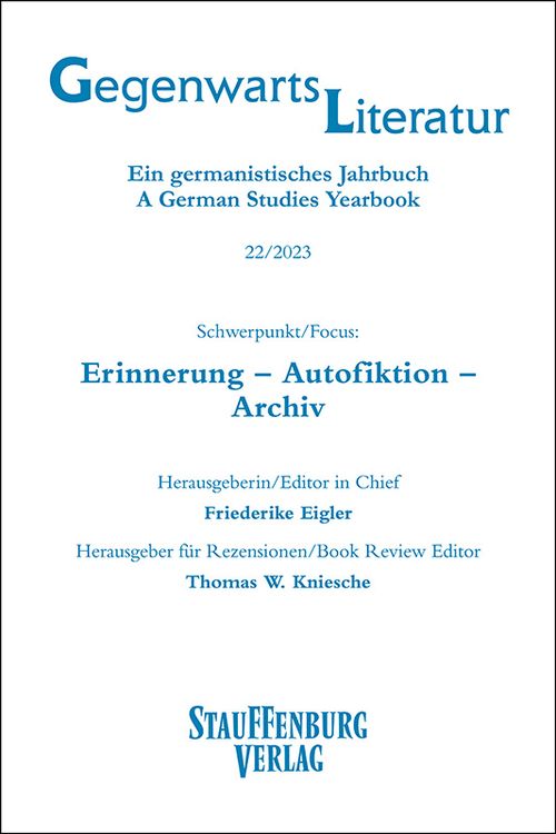 Produktbild: Gegenwartsliteratur. Ein Germanistisches Jahrbuch /A German Studies Yearbook / 22/2023