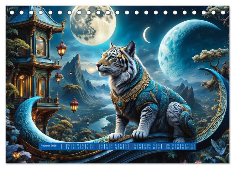 Produktbild: Verborgene Welten: Arkanum der mystischen Tierwesen (Tischkalender 2026 DIN A5 quer), CALVENDO Monatskalender