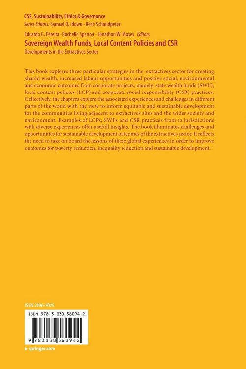 Produktbild: Sovereign Wealth Funds, Local Content Policies and CSR