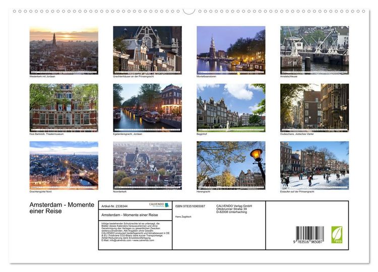 Produktbild: Amsterdam - Momente einer Reise (hochwertiger Premium Wandkalender 2027 DIN A2 quer), Kunstdruck in Hochglanz